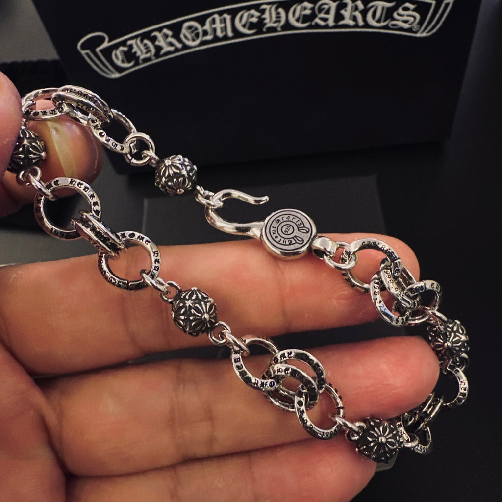 Gothic Emblem Statement Bracelet in Metal-Tone – Design 01 close-up detail