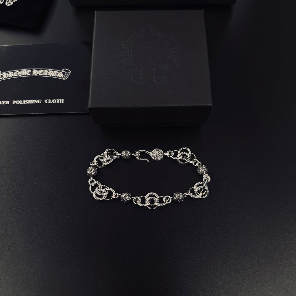 Gothic Emblem Statement Bracelet in Metal-Tone – Design 01 detail view