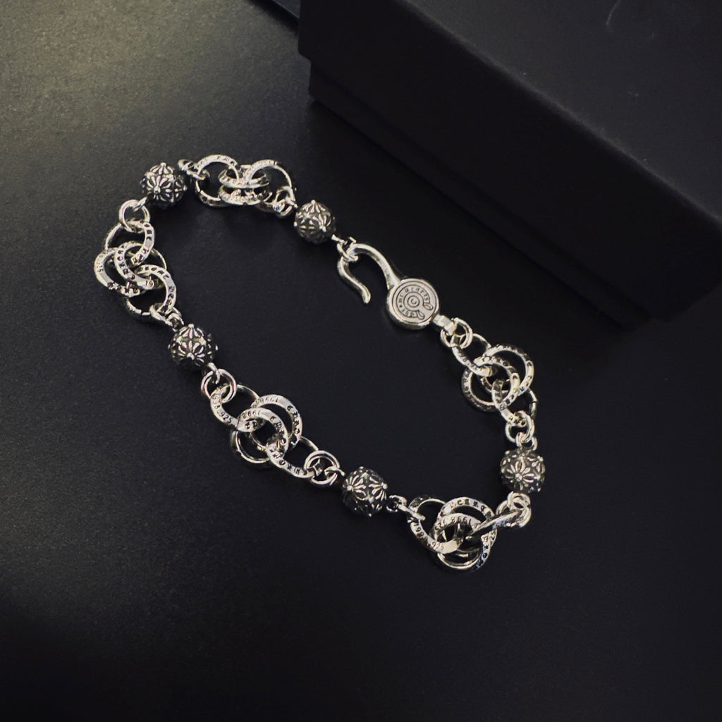 Gothic Emblem Statement Bracelet in Metal-Tone – Design 01 styled product view