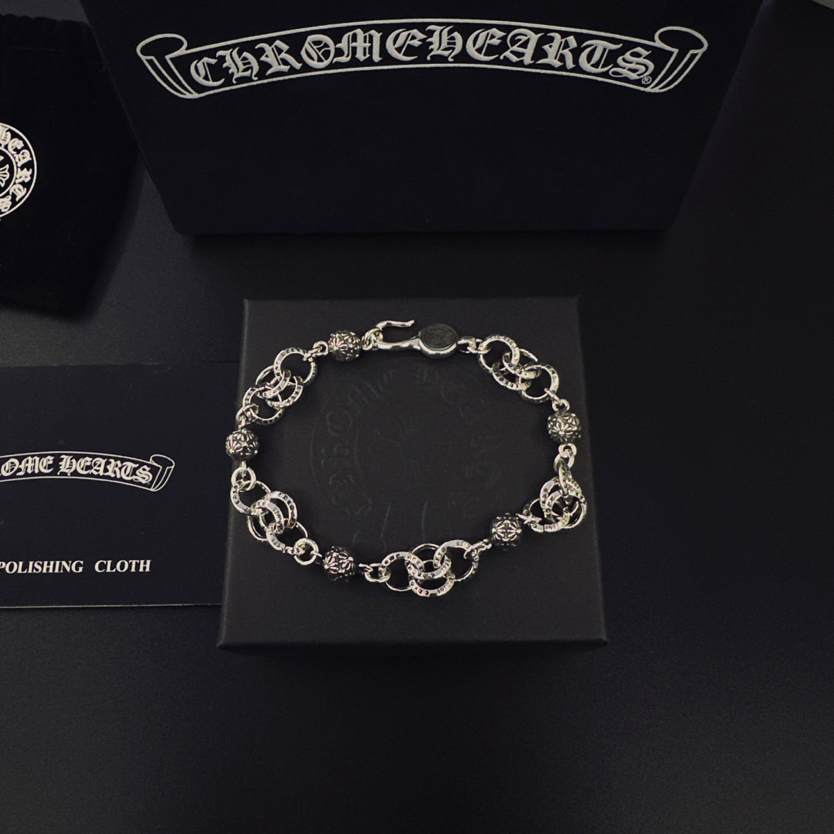 Signature Emblem Bracelet in Polished Metal-Tone – Design 010 main product view