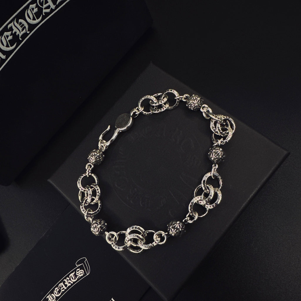 Gothic Emblem Statement Bracelet in Metal-Tone – Design 01 front product view