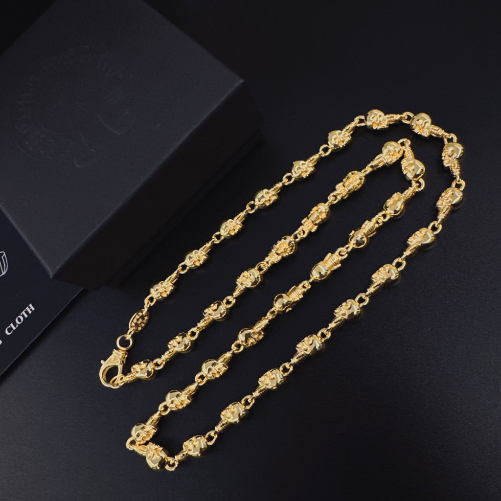 Gothic Emblem Pendant Necklace in Gold-Tone detail view