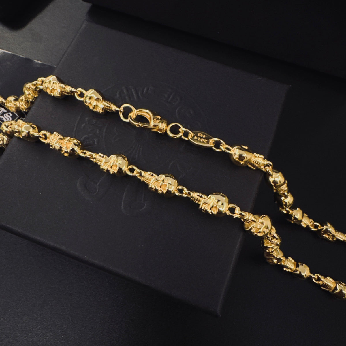 Signature Emblem Pendant Necklace in Gold-Tone – Design 008 close-up detail