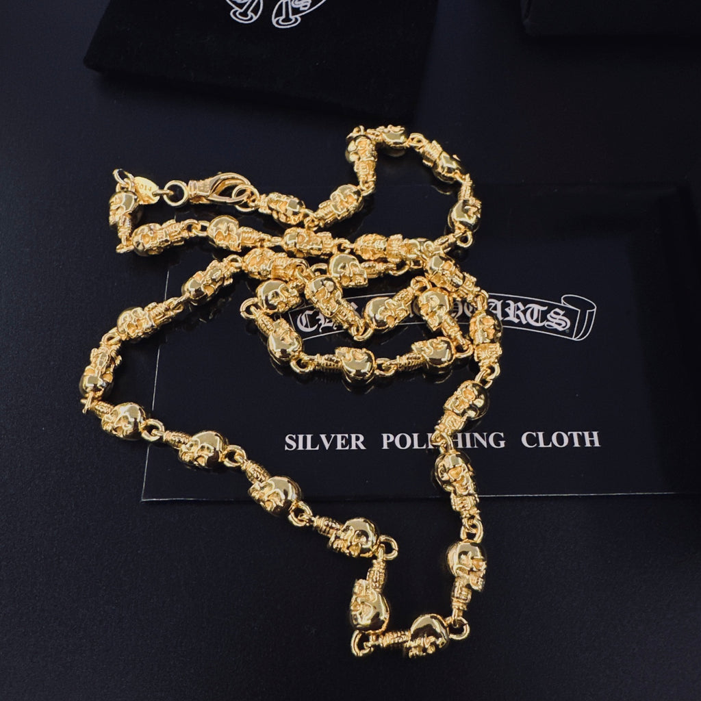 Gothic Emblem Pendant Necklace in Gold-Tone main product view