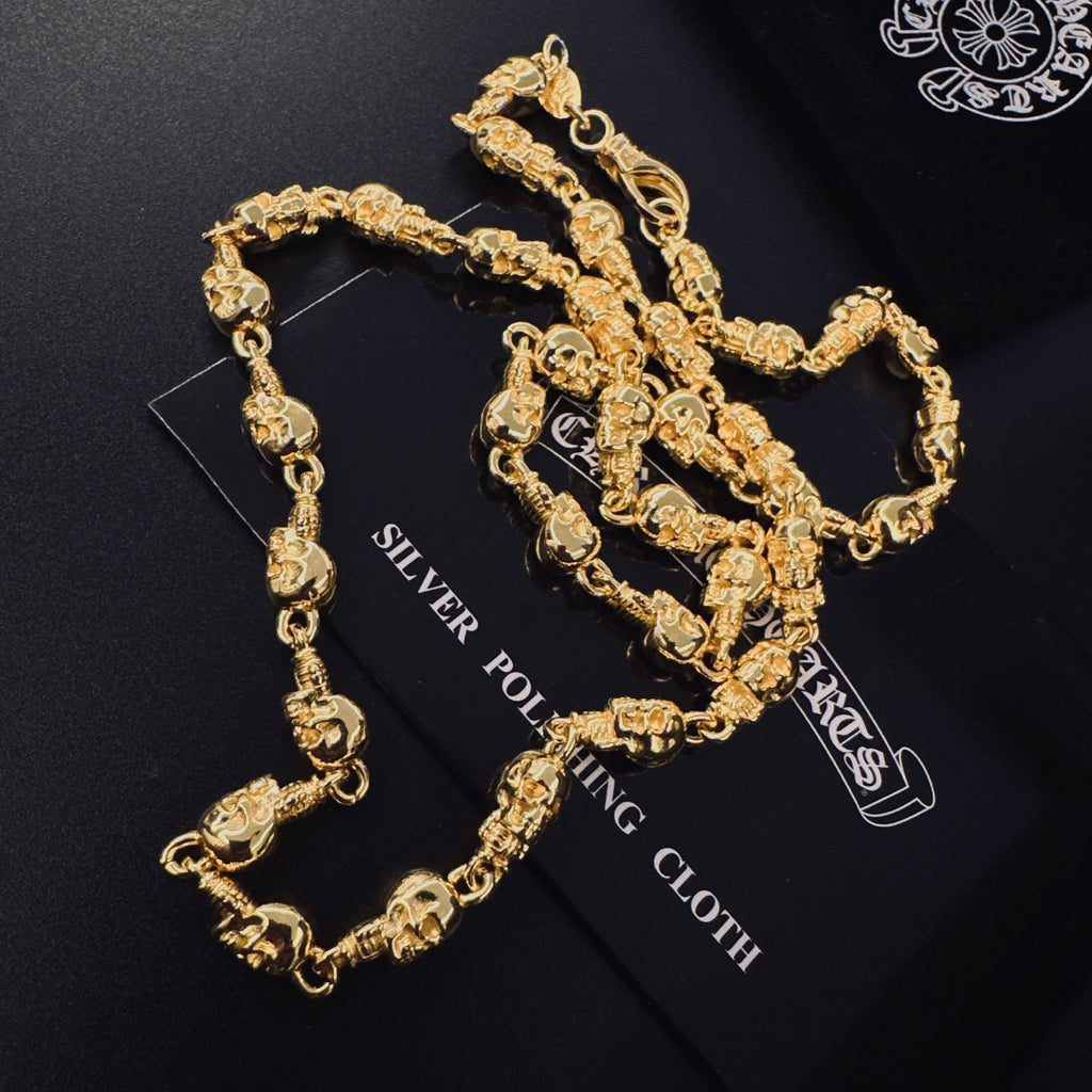 Signature Emblem Pendant Necklace in Gold-Tone – Design 008 side detail