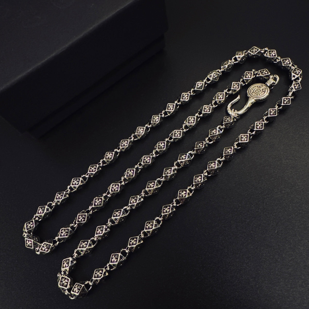 Signature Emblem Pendant Necklace in Polished Metal-Tone – Design 016 front product view