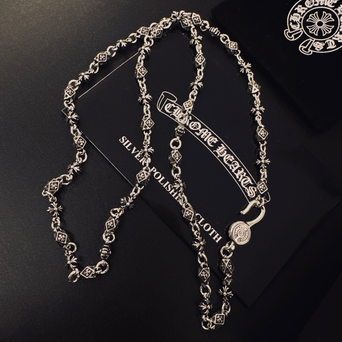 Gothic Emblem Pendant Necklace in Metal-Tone – Design 06 close-up detail