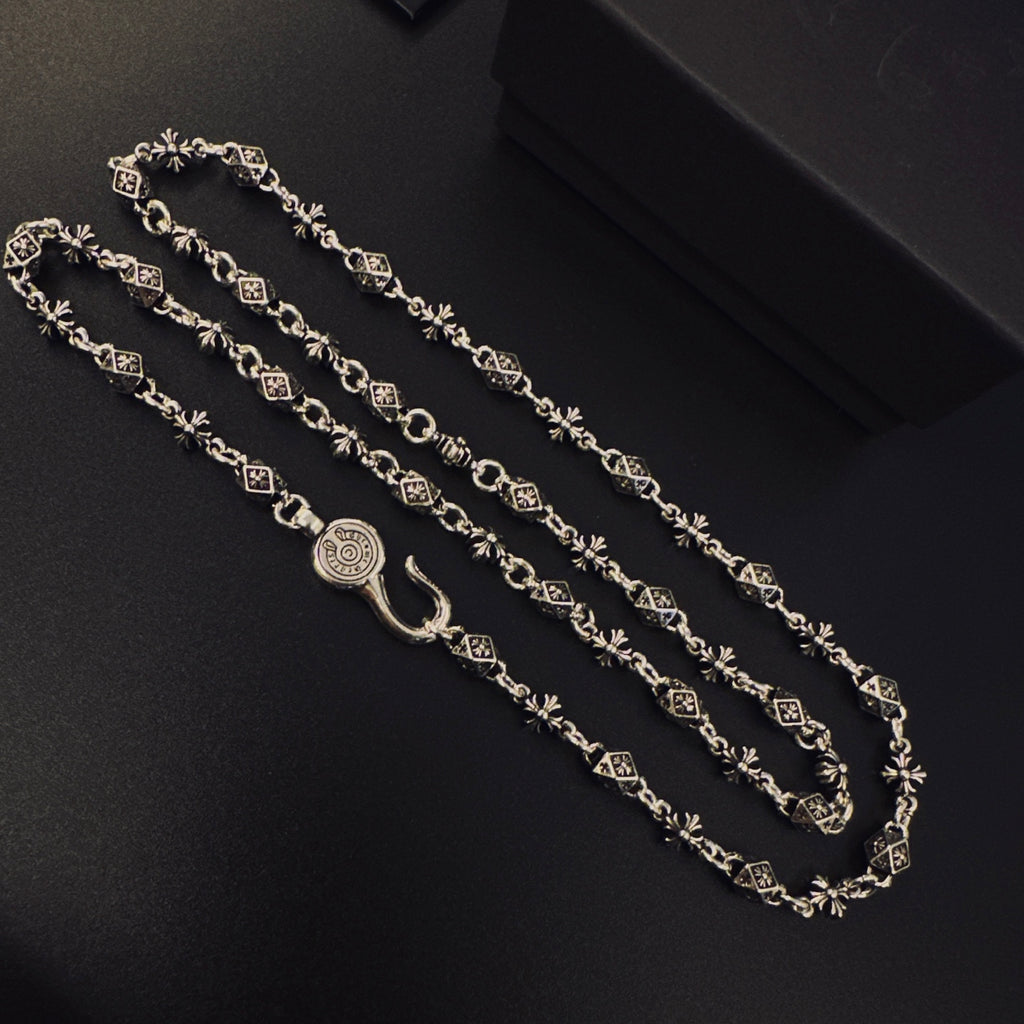 Gothic Emblem Pendant Necklace in Metal-Tone – Design 06 main product view