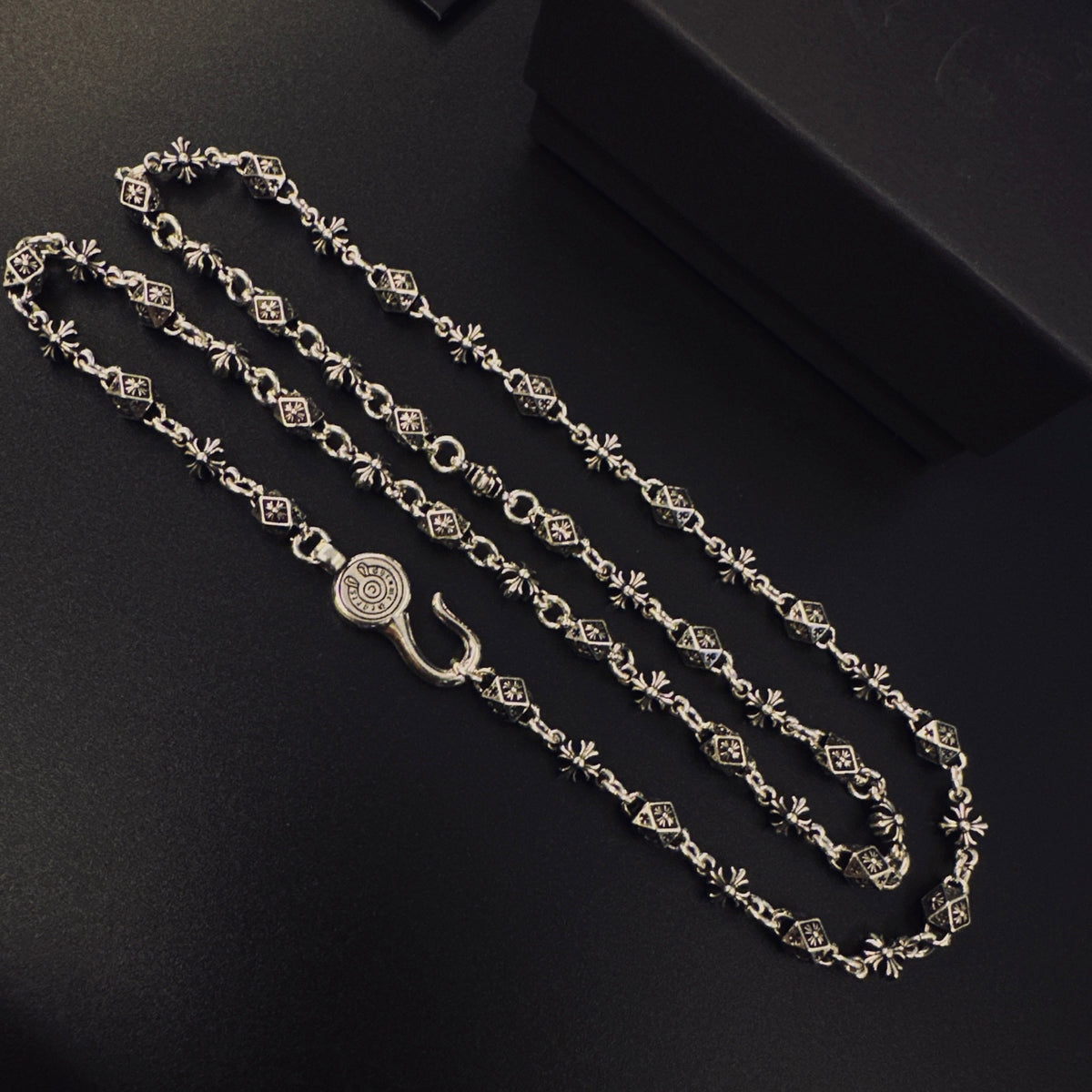 Gothic Emblem Pendant Necklace in Metal-Tone – Design 06 main product view