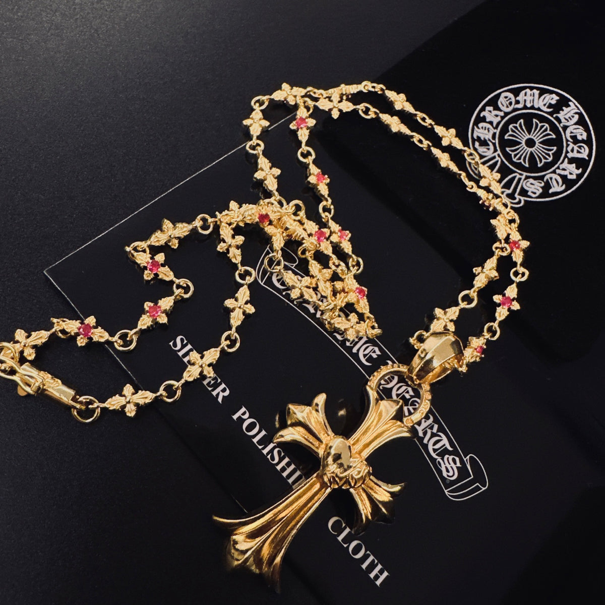 Signature Emblem Pendant Necklace in Polished Metal-Tone – Design 013 main product view