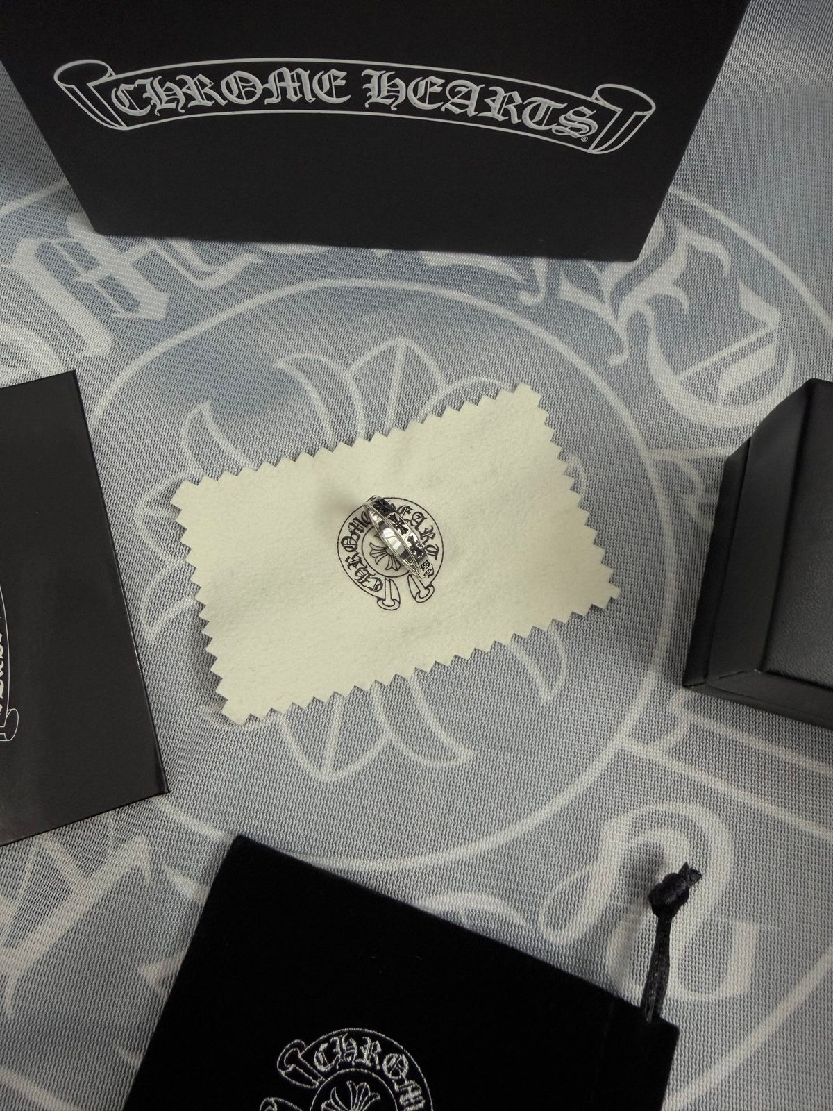 Signature Emblem Statement Ring in Polished Metal-Tone – Design 022 front product view