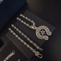 Gothic Emblem Pendant Necklace in Metal-Tone – Design 39 main product view