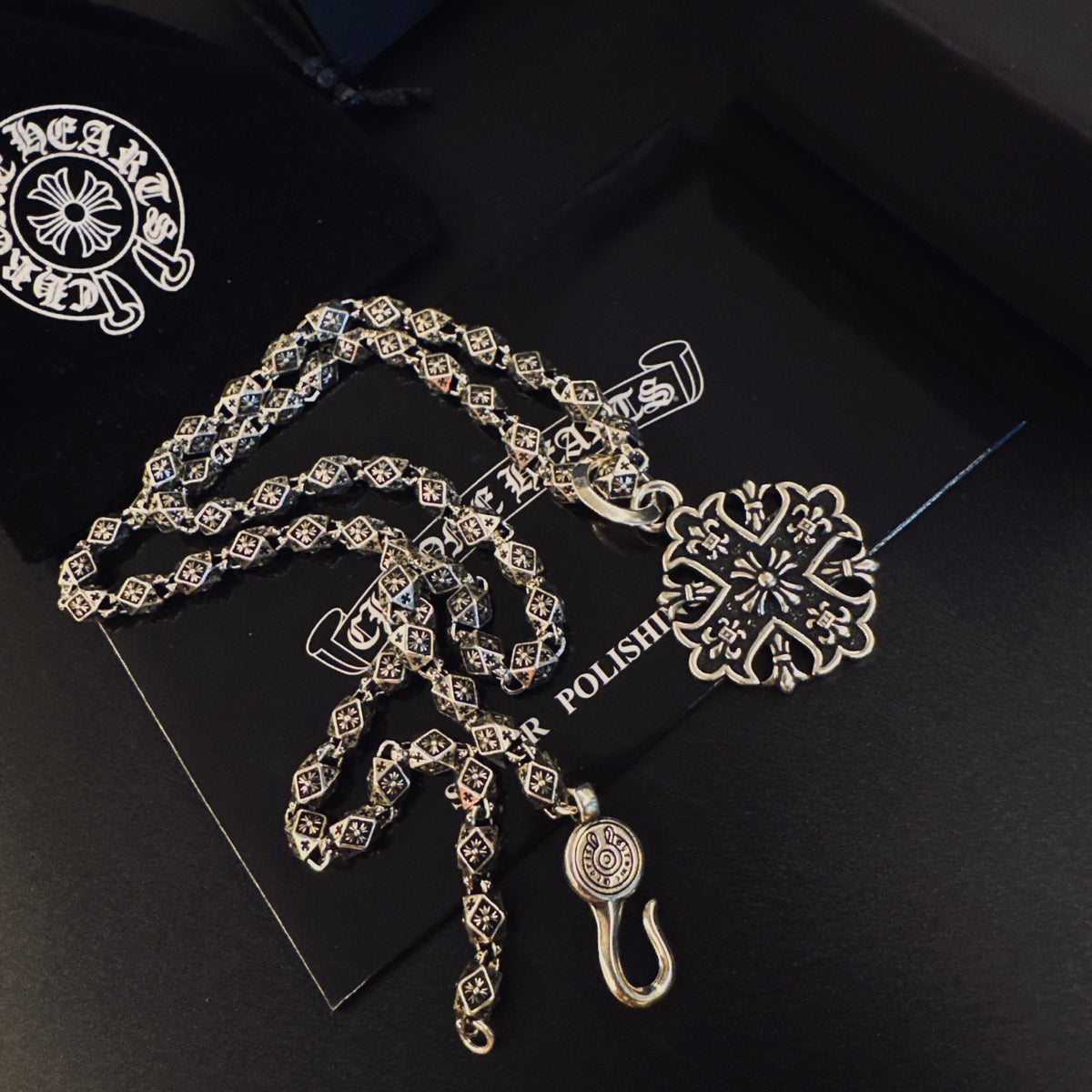 Gothic Emblem Pendant Necklace in Metal-Tone – Design 37 main product view