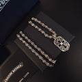 Gothic Emblem Pendant Necklace in Metal-Tone – Design 36 main product view