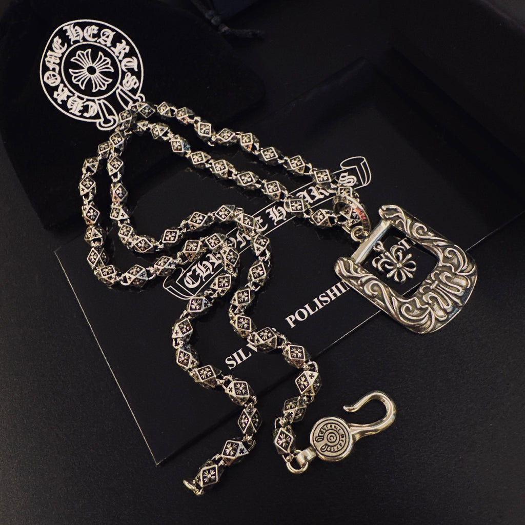 Gothic Emblem Pendant Necklace in Metal-Tone – Design 24 close-up detail