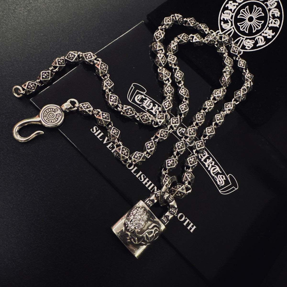 Gothic Emblem Pendant Necklace in Metal-Tone – Design 21 close-up detail