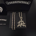 Gothic Emblem Pendant Necklace in Metal-Tone – Design 20 main product view