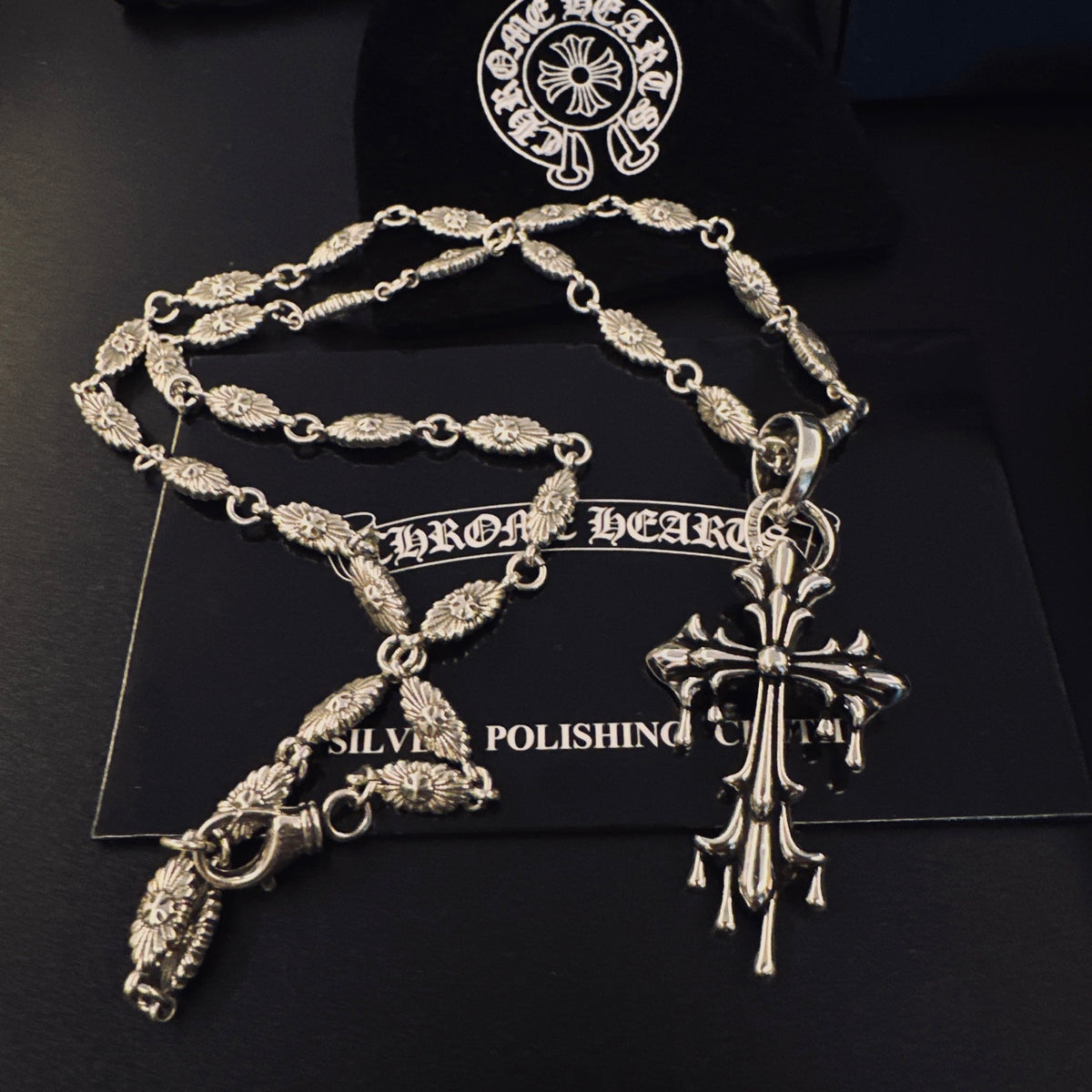 Gothic Emblem Pendant Necklace in Metal-Tone – Design 17 main product view