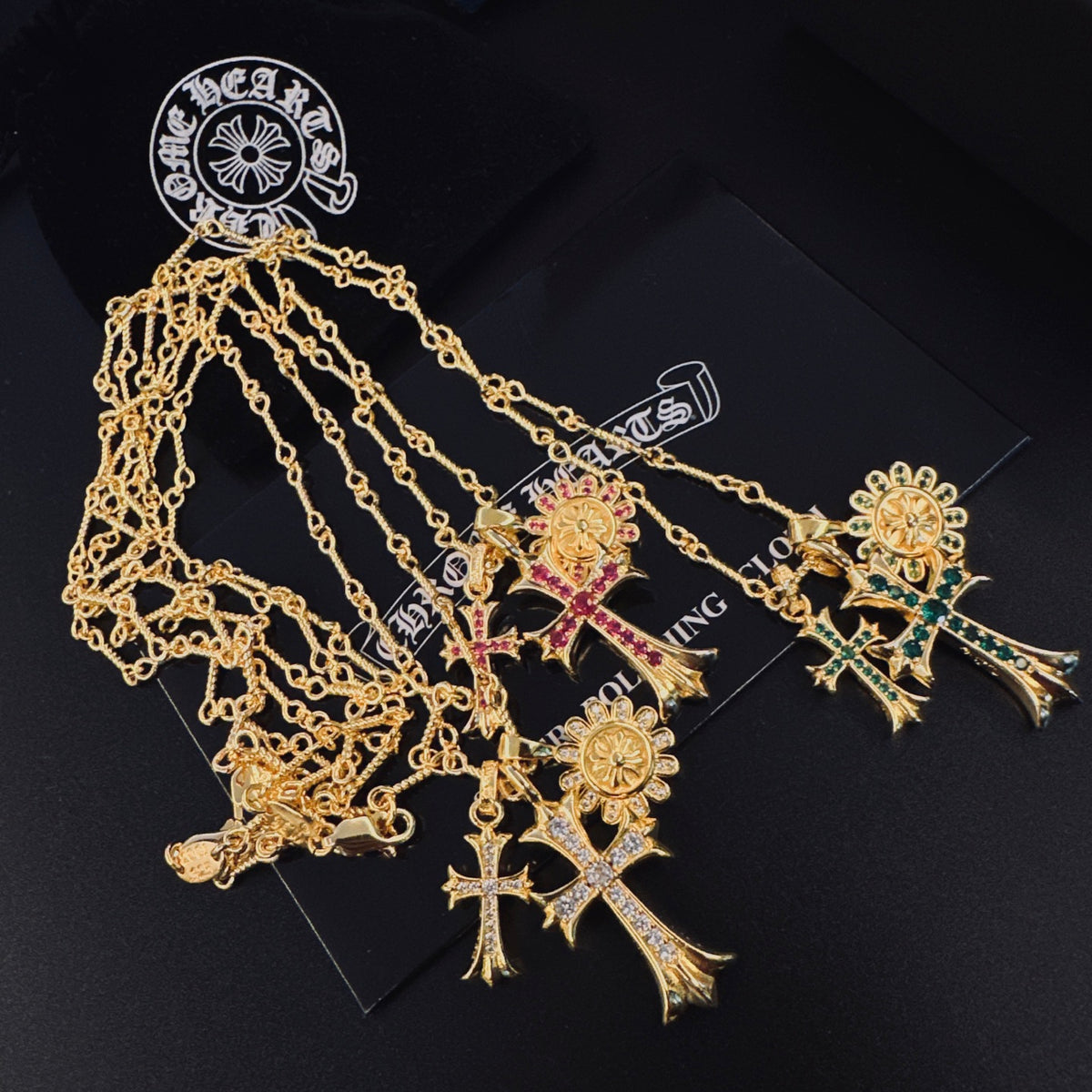 Gothic Emblem Pendant Necklace in Metal-Tone – Design 10 close-up detail