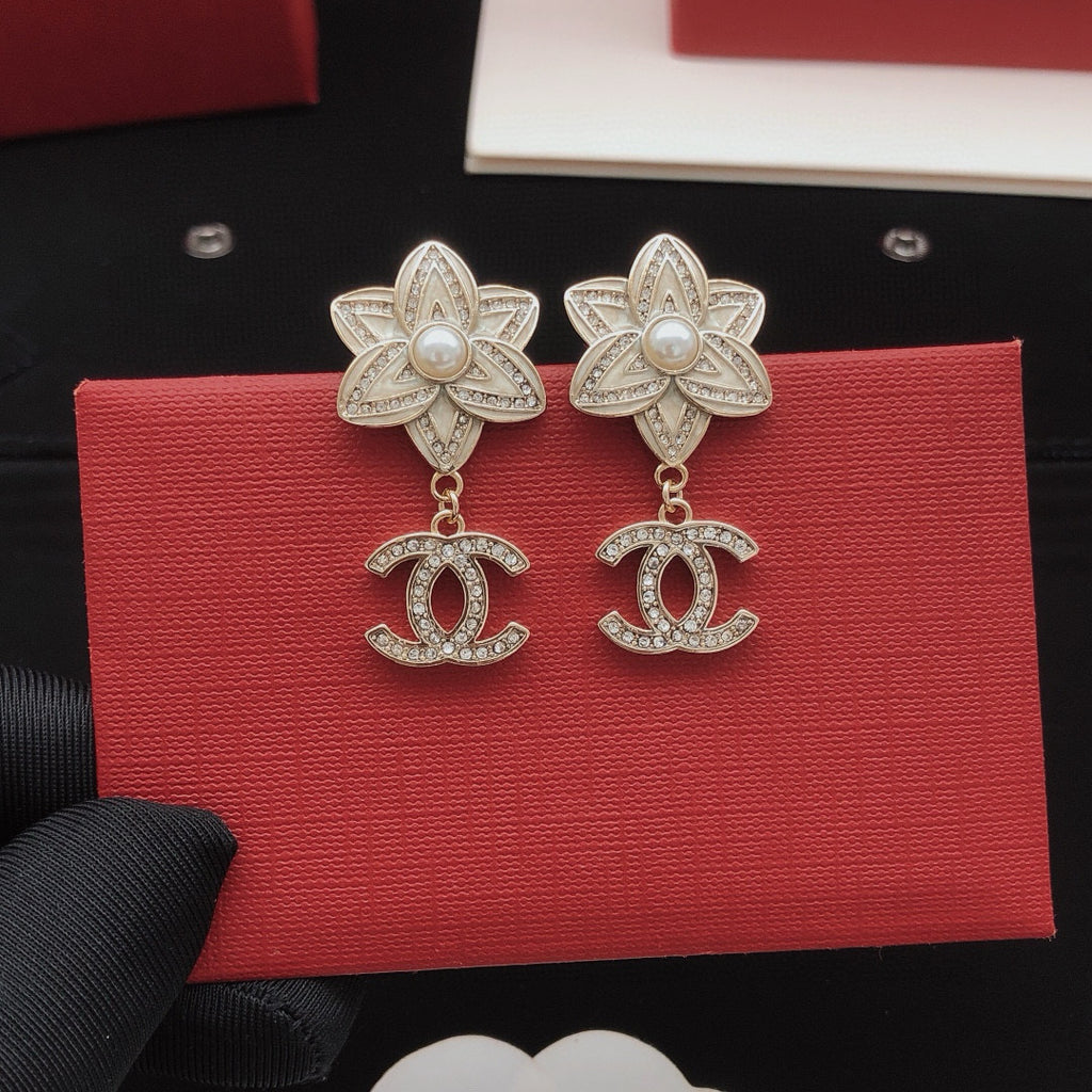 Camellia Stud Earrings in Gold-Tone – Camellia Detail – Design 011 side detail