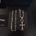 Gothic Emblem Pendant Necklace in Antique Silver-Tone – Design 07 main product view