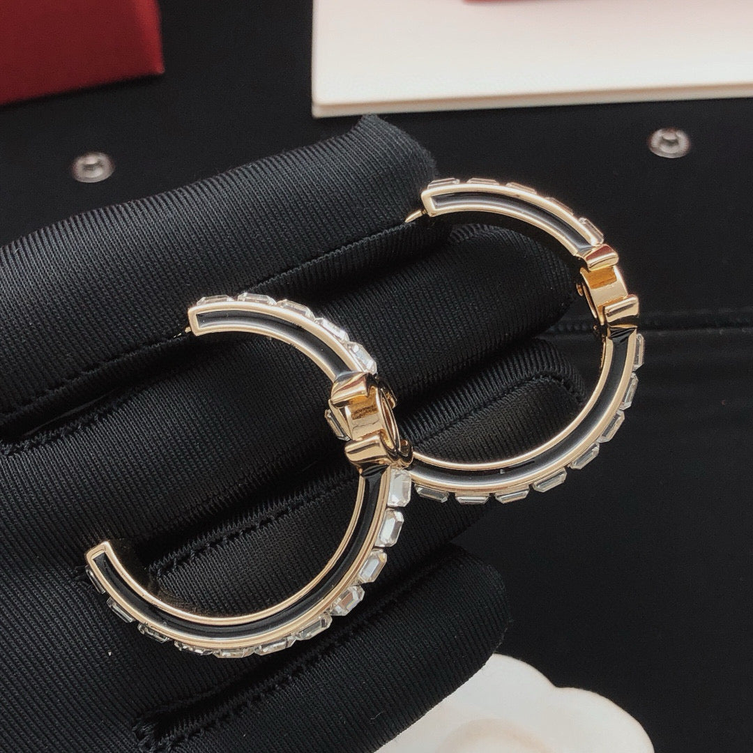 Moon Crystal-Accent Statement Earrings styled product view