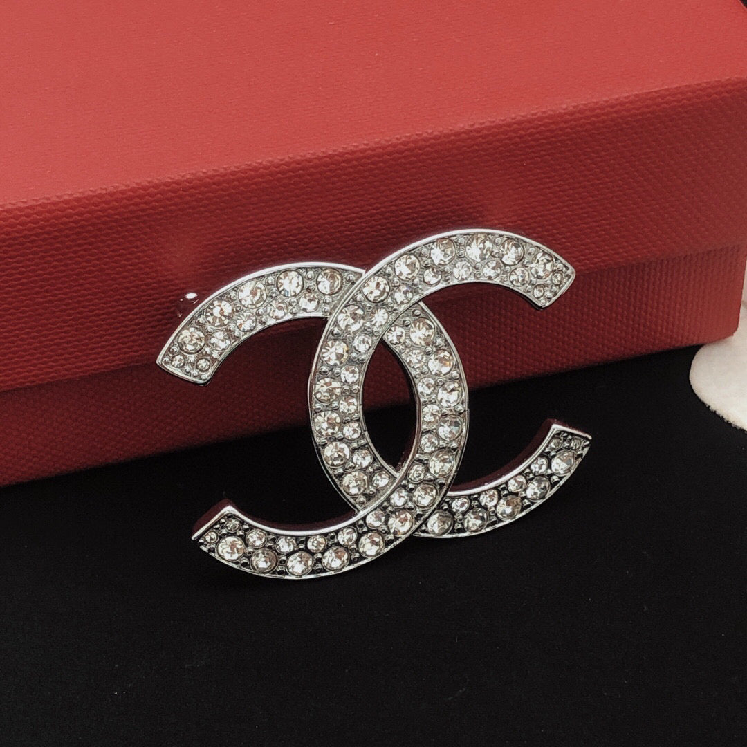 Signature Emblem Brooch in Silver-Tone – Design 002 main product view