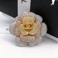 Camellia Brooch in Polished Metal-Tone – Camellia Detail – Design 003 main product view
