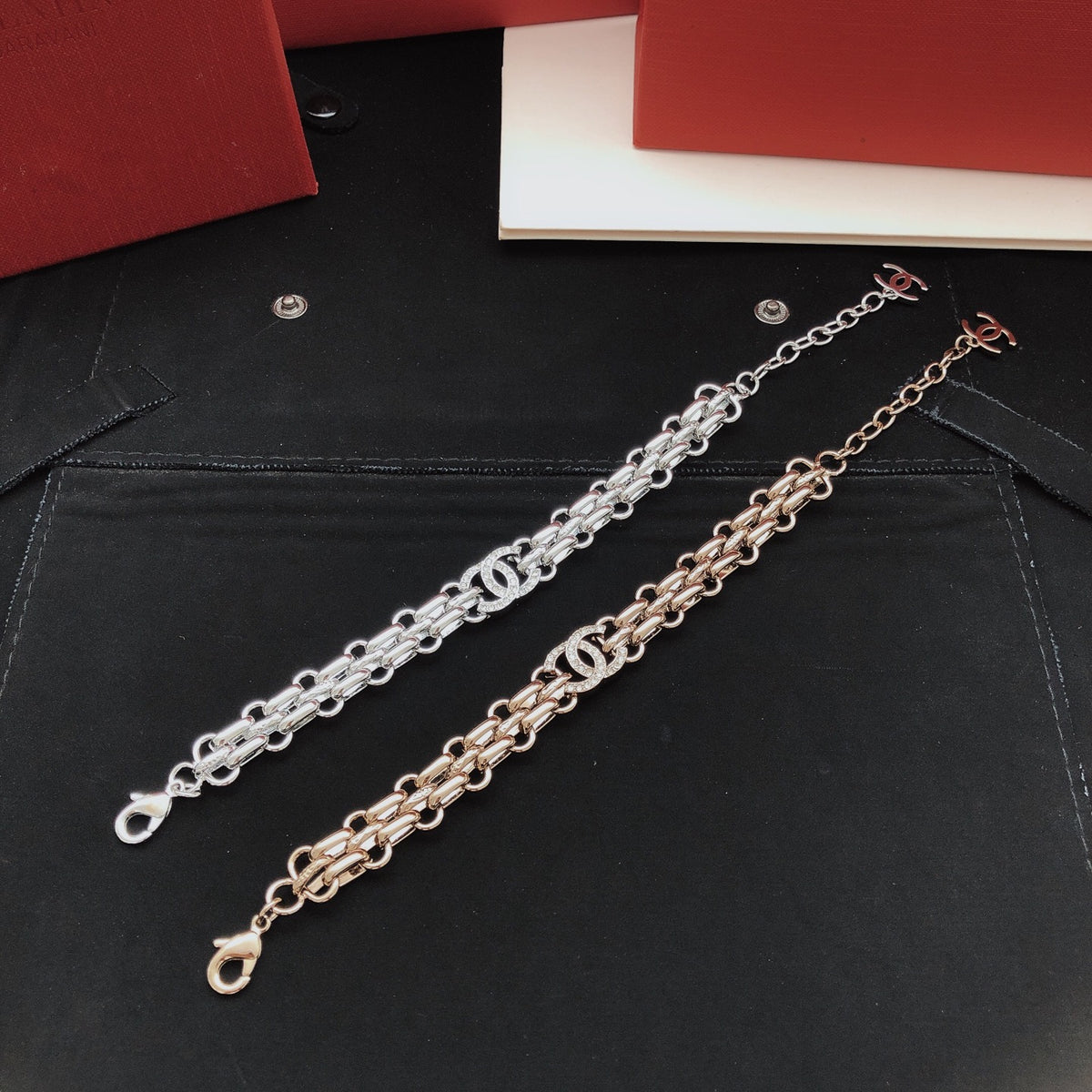 Signature Emblem Bracelet in Silver-Tone side detail
