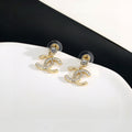 Signature Emblem Stud Earrings in Gold-Tone – Design 040 main product view
