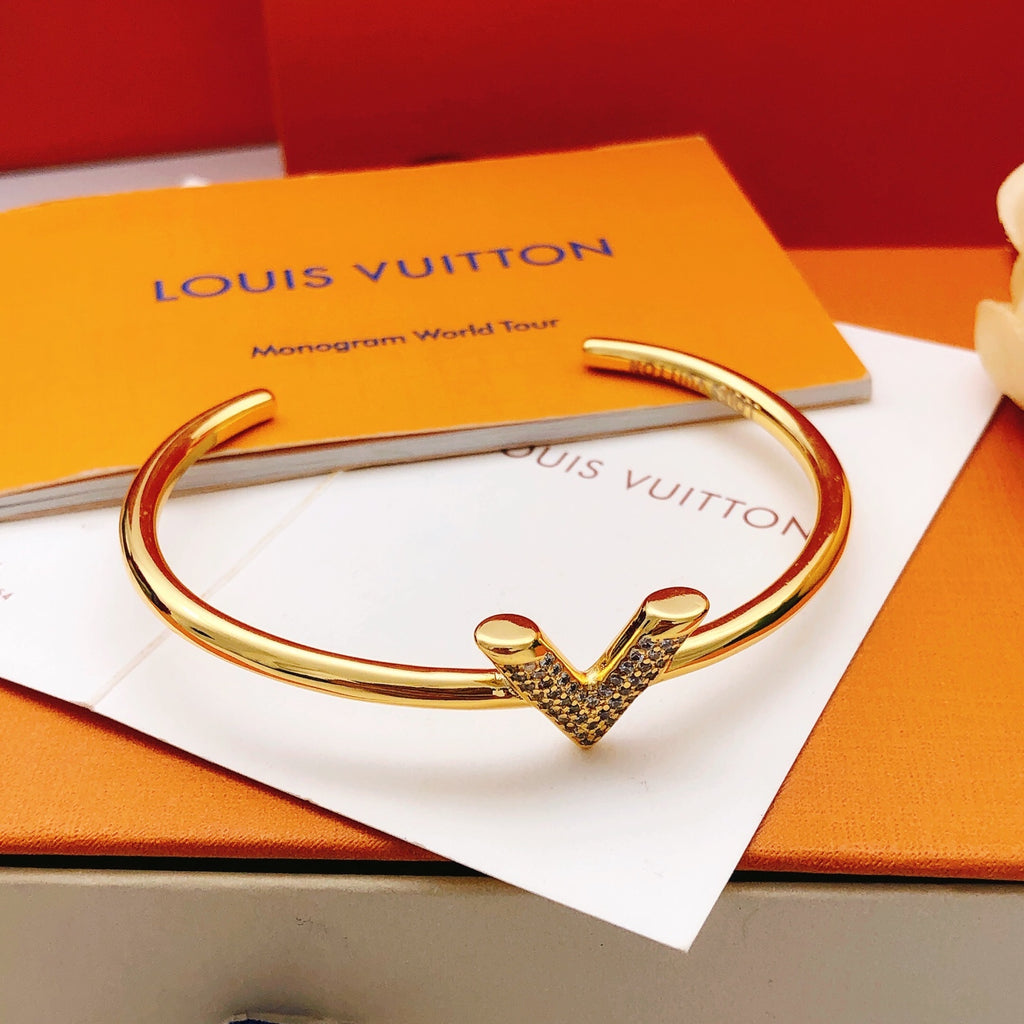 Geometric Emblem Bangle in Gold-Tone – Design 010 styled product view