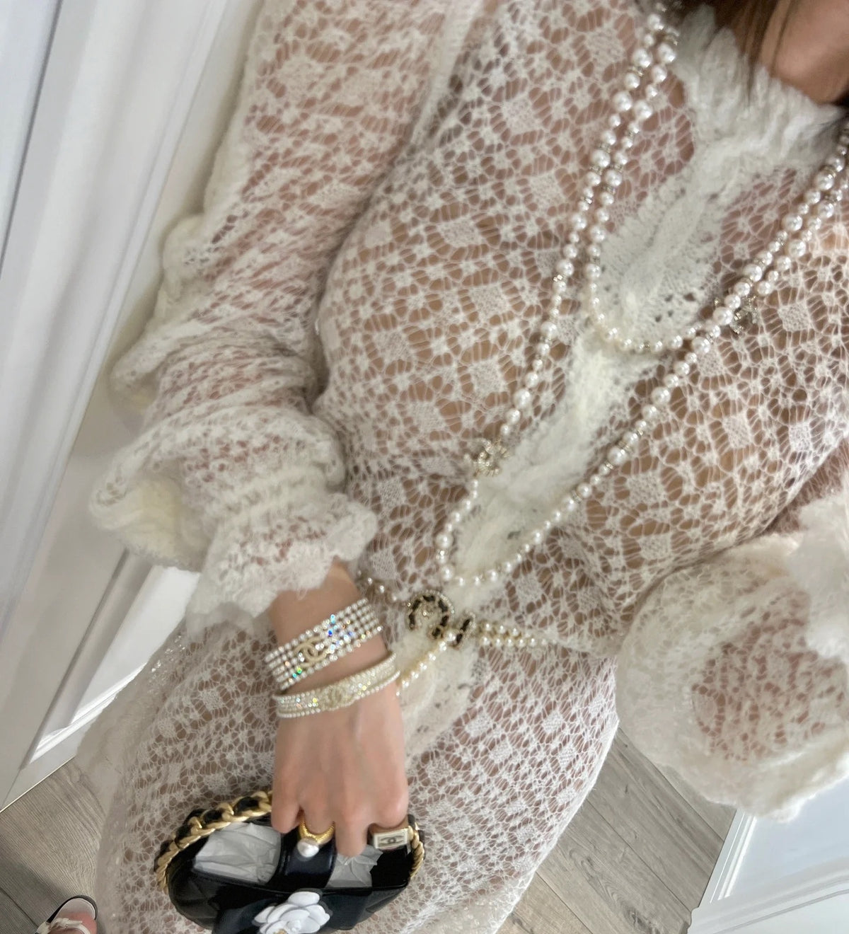 Signature Emblem Bangle in Polished Metal-Tone – Design 018 styled product view