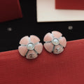 Camellia Stud Earrings in Gold-Tone – Camellia Detail – Design 004 main product view