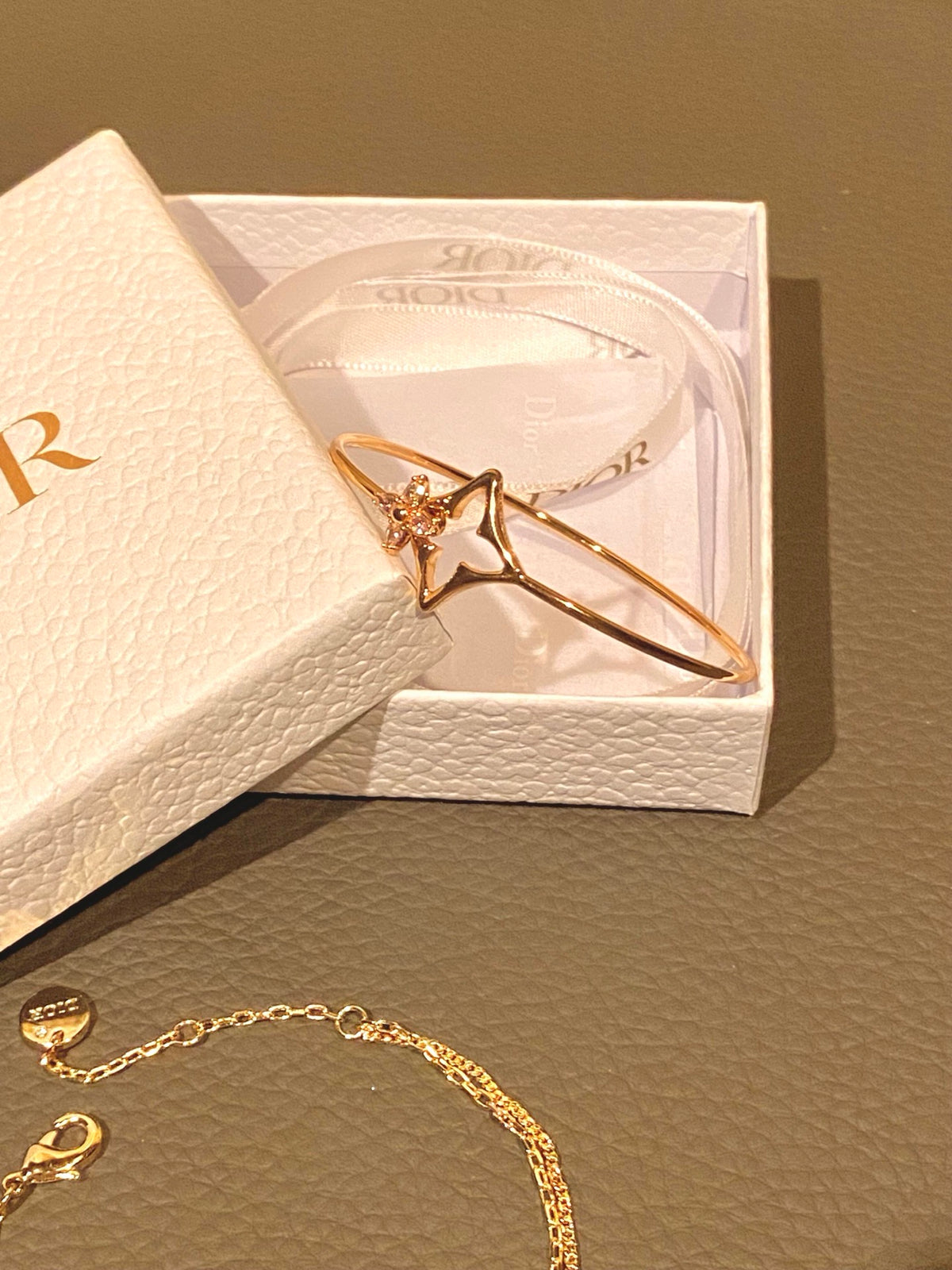 Geometric Emblem Bangle in Gold-Tone – Pink Detail front product view