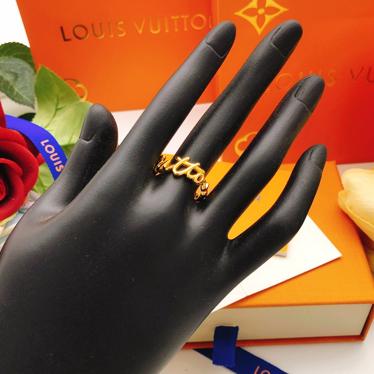 Geometric Emblem Statement Ring in Gold-Tone – Design 014 main product view
