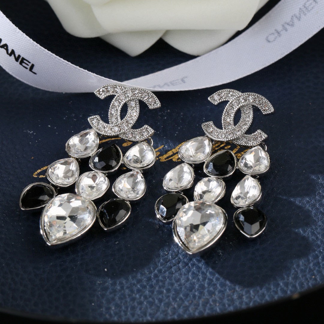 Signature Emblem Crystal-Accent Stud Earrings – Design 023 side detail