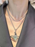 Large Orb-Inspired Emblem Long Pendant Necklace – Large main product view