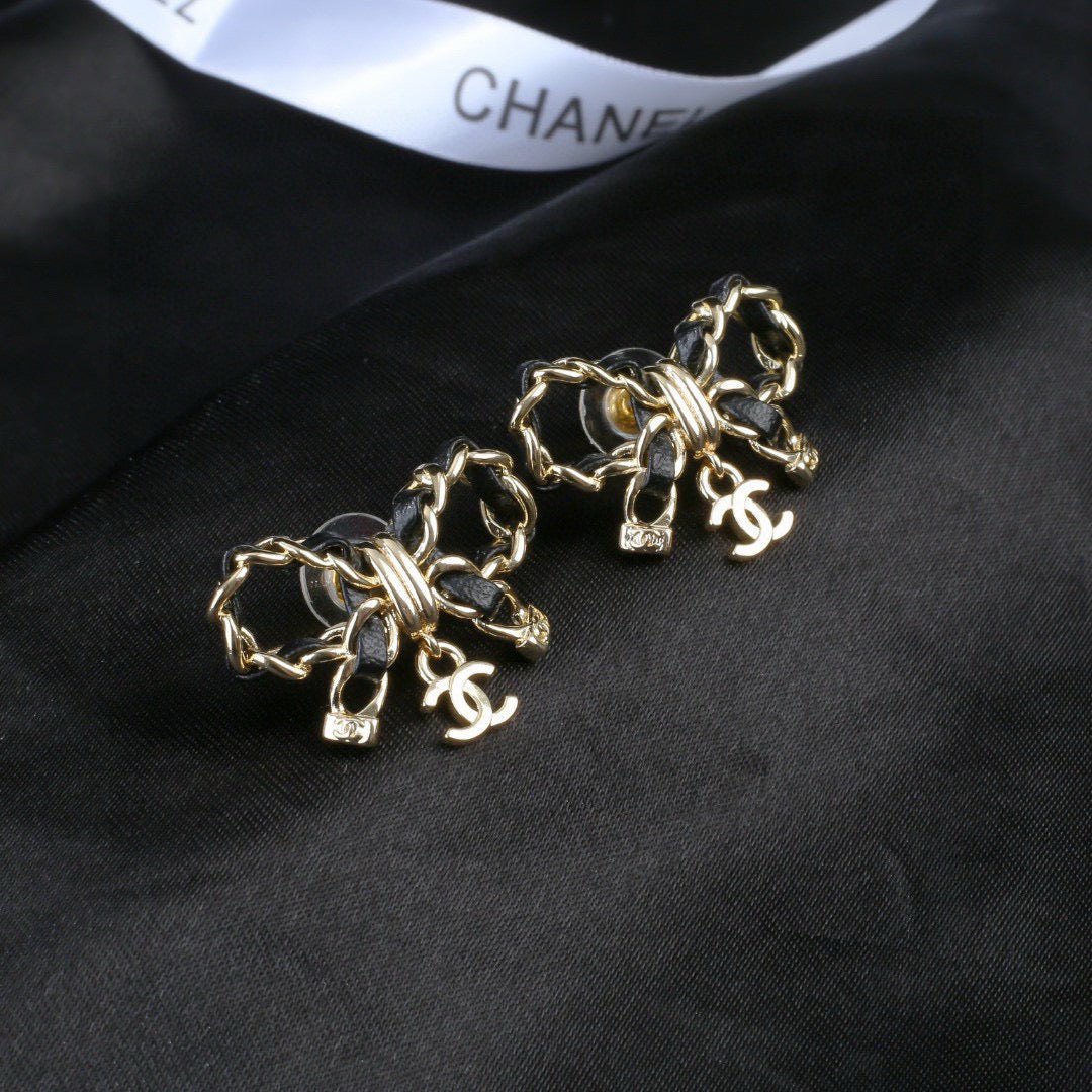 Bow Statement Earrings in Polished Metal-Tone – Design 002 main product view