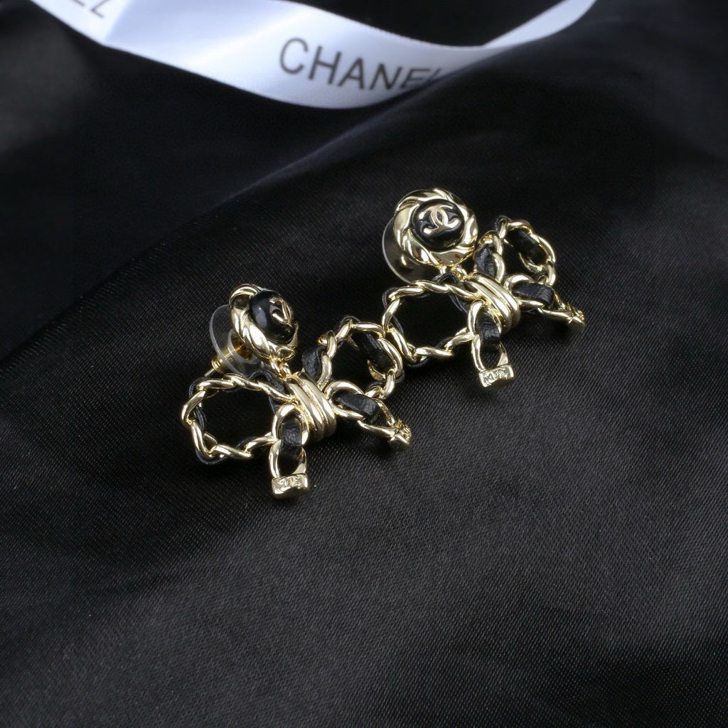 Bow Statement Earrings in Polished Metal-Tone – Design 001 main product view