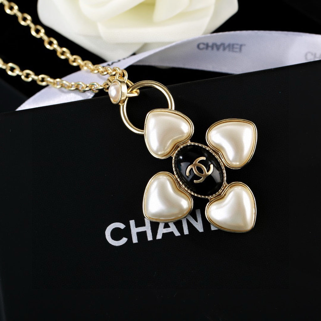Signature Emblem Pendant Necklace in Gold-Tone – Design 052 front product view