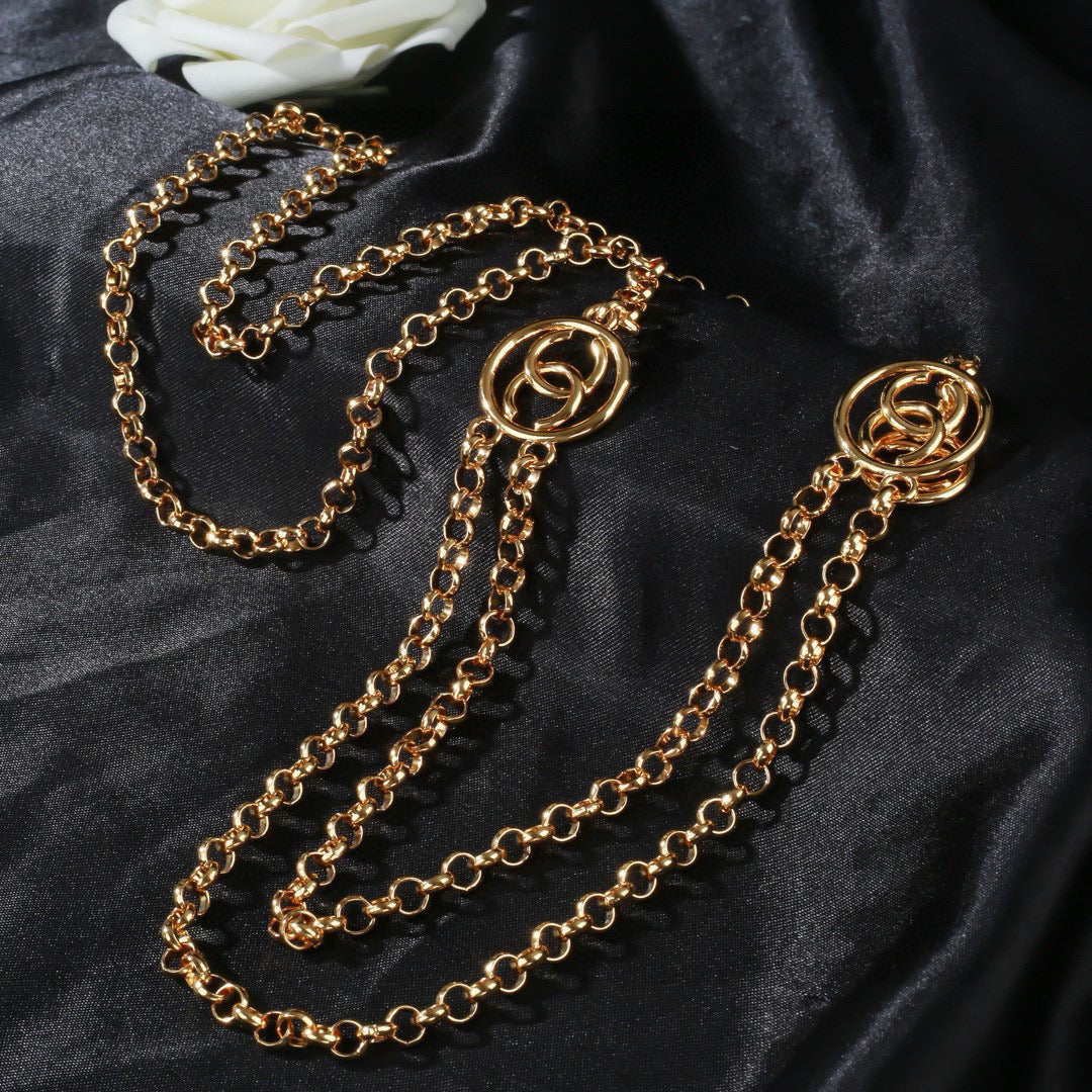 Signature Emblem Jewelry Accessory in Polished Metal-Tone – Design 054 styled product view