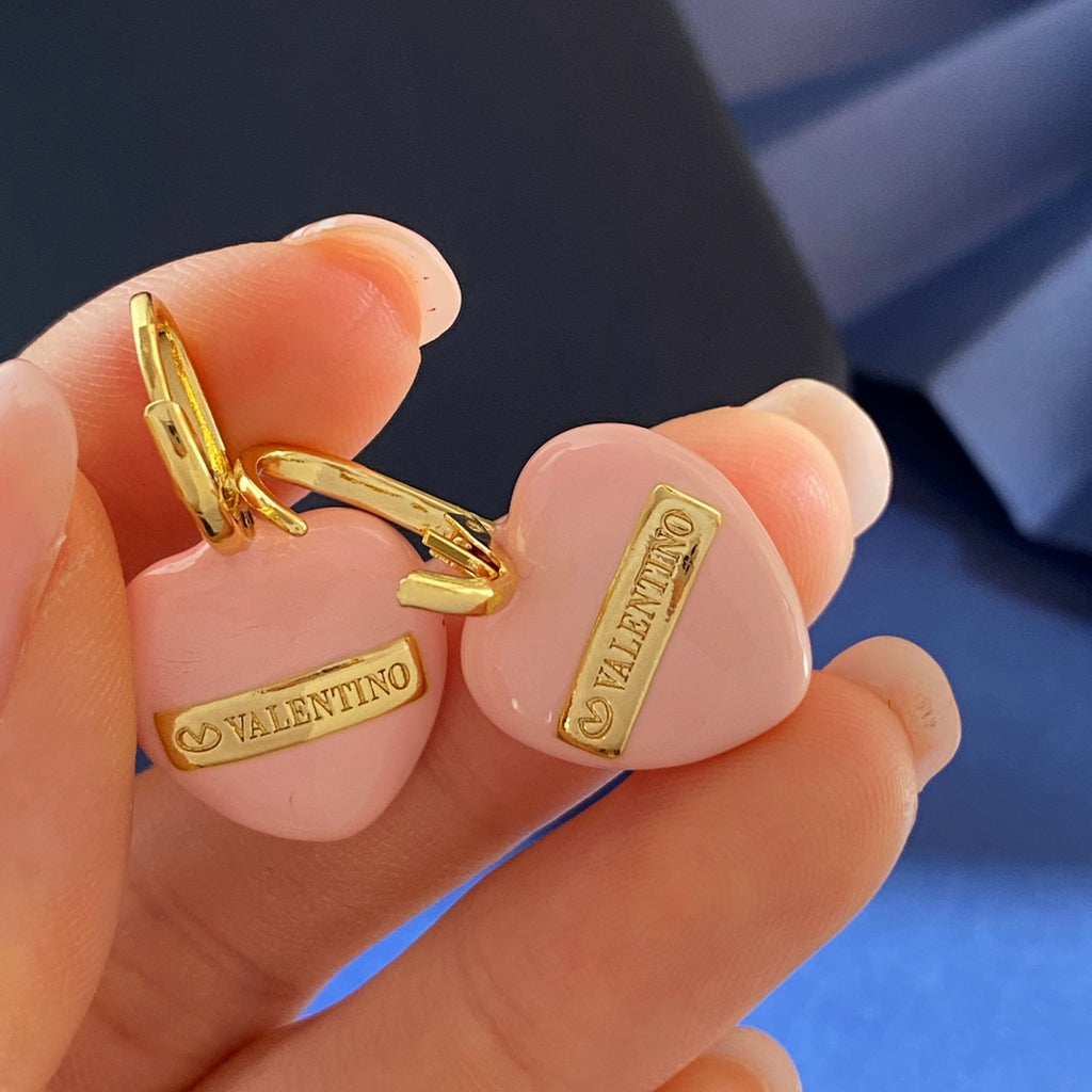 V Emblem Statement Earrings in Gold-Tone detail view