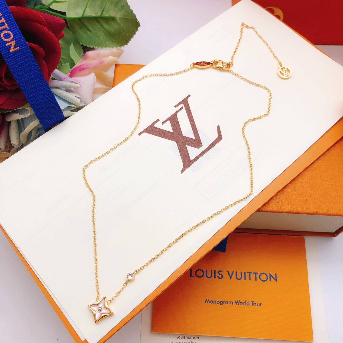 Geometric Emblem Pendant Necklace in Gold-Tone – Design 057 styled product view