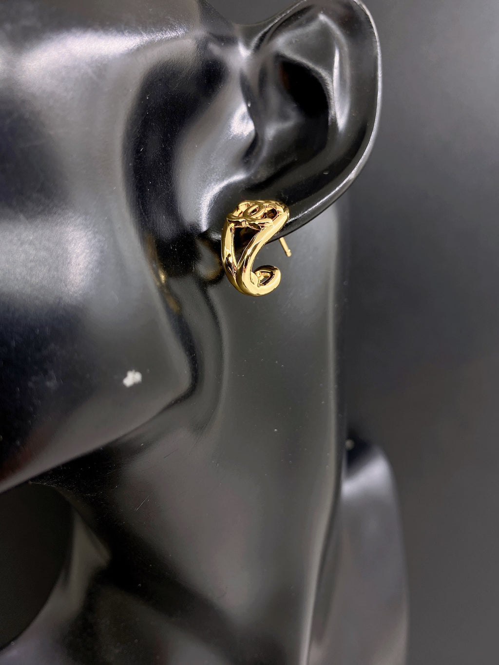 Signature Emblem Statement Earrings in Gold-Tone – Design 010 front product view