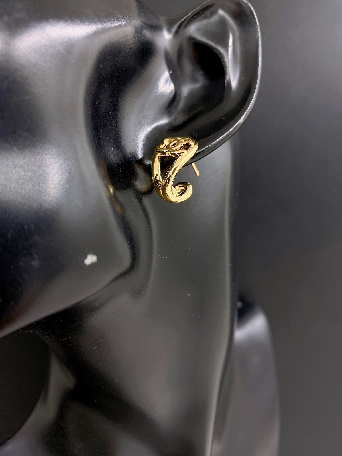 Signature Emblem Statement Earrings in Gold-Tone – Design 010 front product view