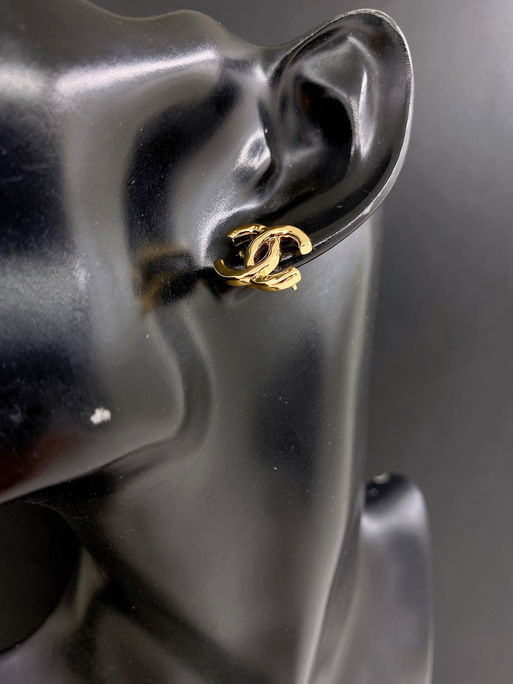 Signature Emblem Stud Earrings in Gold-Tone – Design 027 front product view