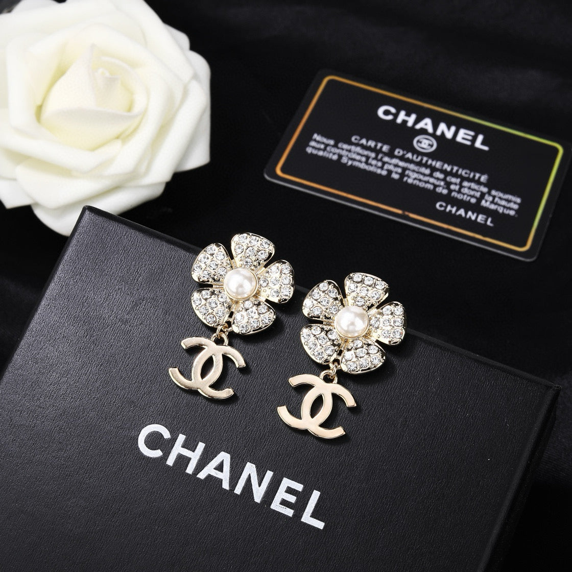 Signature Emblem Statement Earrings in Gold-Tone – Design 024 styled product view