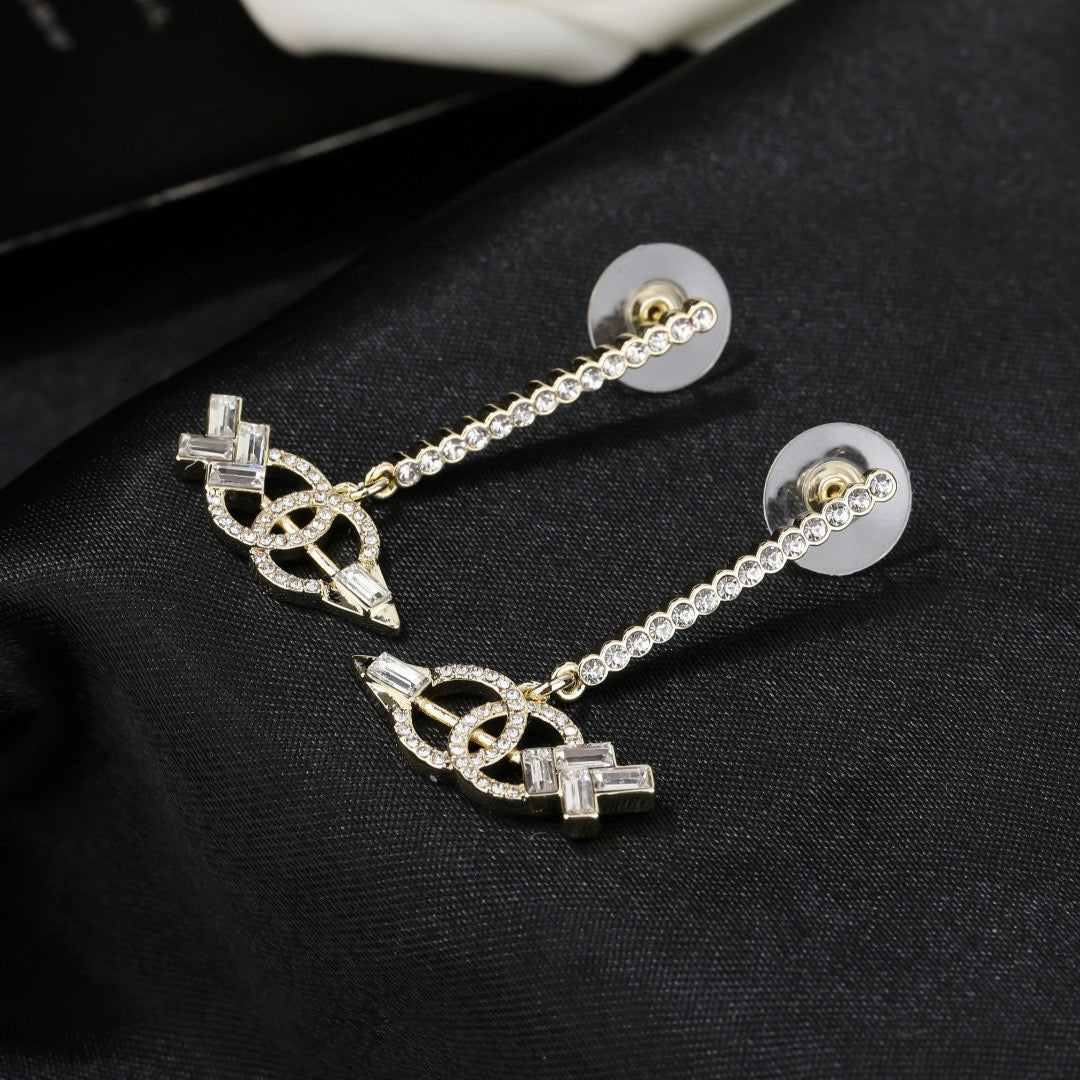 Signature Emblem Statement Earrings in Polished Metal-Tone – Design 042 side detail