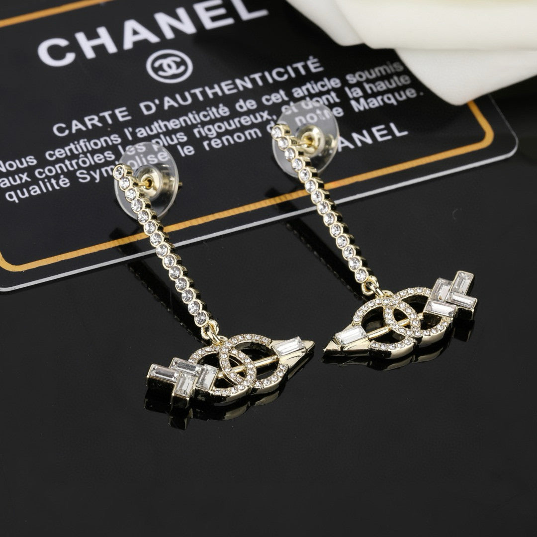 Signature Emblem Statement Earrings in Polished Metal-Tone – Design 042 detail view