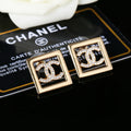 Double-C Emblem Stud Earrings in Gold-Tone – Design 018 main product view
